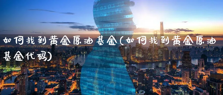 如何找到黄金原油基金(如何找到黄金原油基金代码)_https://www.nyyysy.com_期货平台_第1张