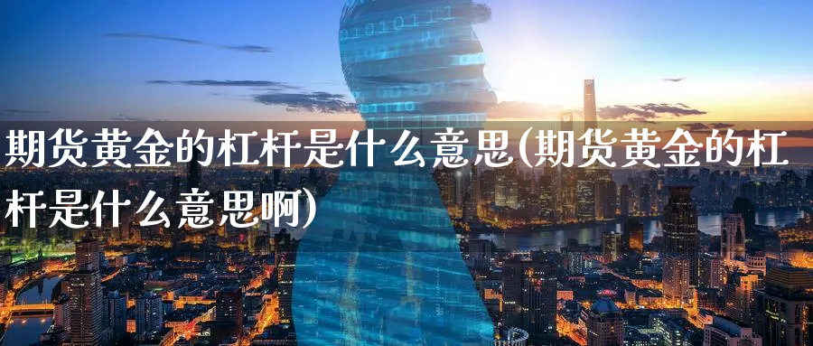 期货黄金的杠杆是什么意思(期货黄金的杠杆是什么意思啊)_期货分析_第1张_南严期货 期货黄金的杠杆是什么意思(期货黄金的杠杆是什么意思啊)_https://www.nyyysy.com_期货分析_第1张