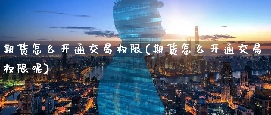 期货怎么开通交易权限(期货怎么开通交易权限呢)_https://www.nyyysy.com_期货平台_第1张