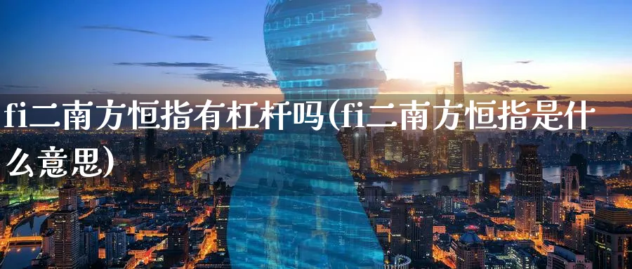 fi二南方恒指有杠杆吗(fi二南方恒指是什么意思)_https://www.nyyysy.com_期货平台_第1张