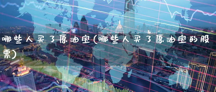 哪些人买了原油宝(哪些人买了原油宝的股票)_https://www.nyyysy.com_期货直播_第1张