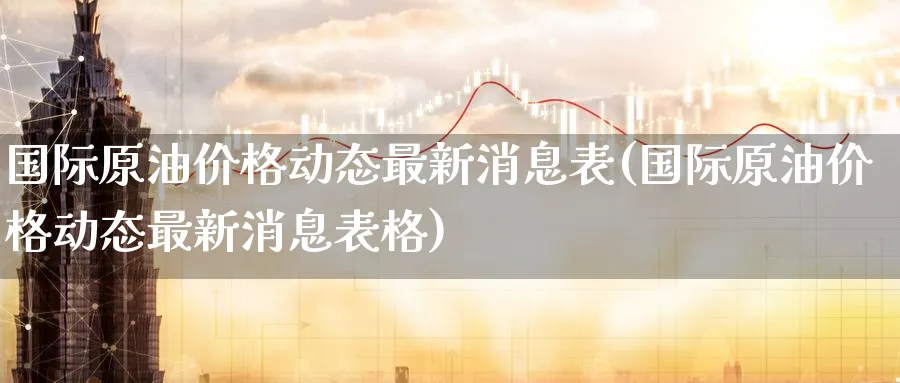 国际原油价格动态最新消息表(国际原油价格动态最新消息表格)_https://www.nyyysy.com_期货行情_第1张